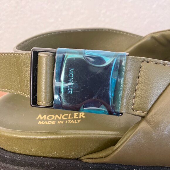 Moncler Crossover -strap Leather Sandals Size 7 - Picture 4 of 7